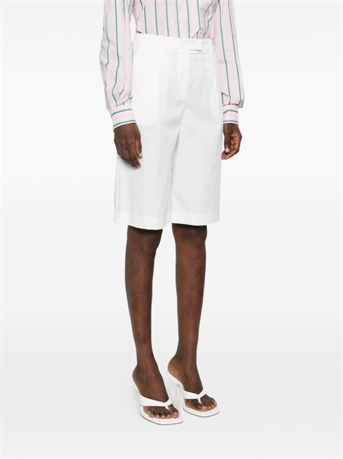 Bermuda donna Patrizia Pepe bianchi in popeline stretch con pinces PATRIZIA PEPE | 2P1752A743W146